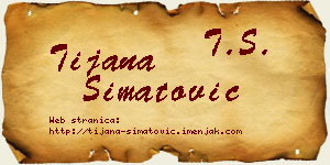 Tijana Simatović vizit kartica